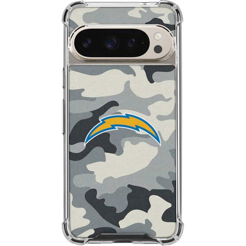 NFL Los Angeles Chargers Camo Pixel 9/9 Pro Clear Case